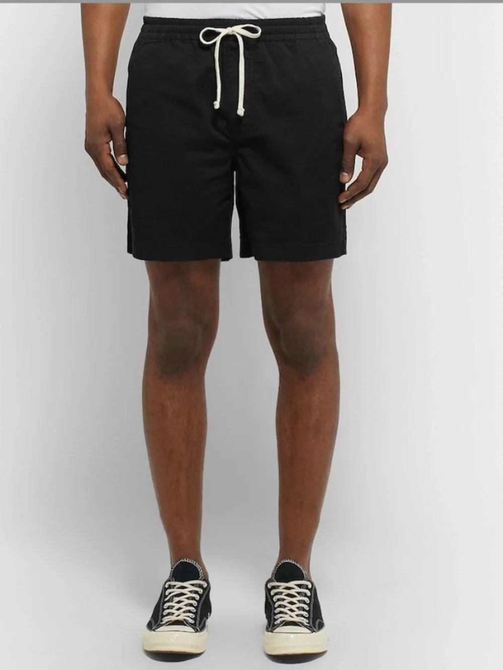 J. Crew Black Garment-Dyed Stretch-Cotton Drawstring Shorts in Medium
